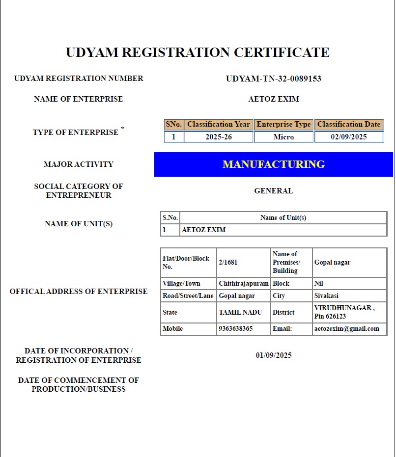 Udyam Certificate